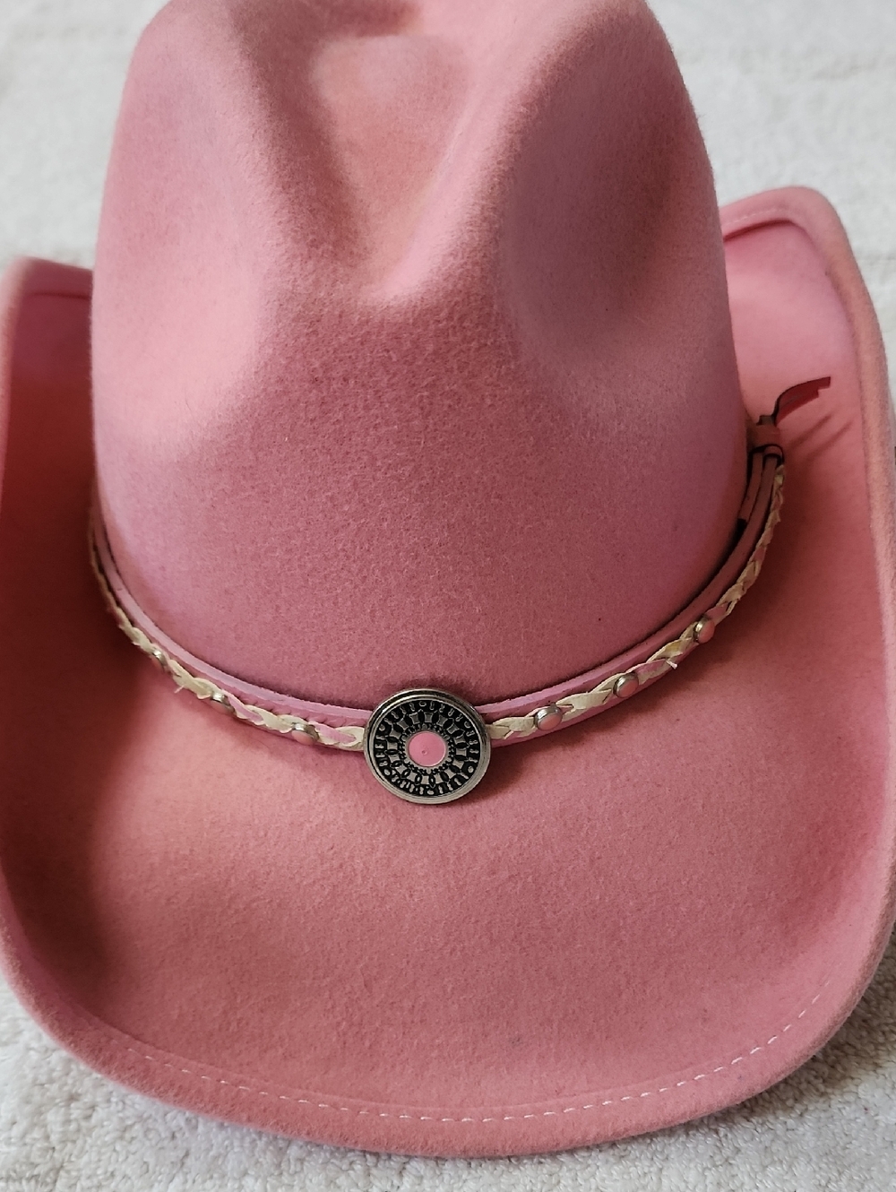 Bullhide Girls Pink Felt Cowboy Hat Size M Preowned